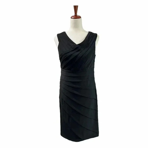 Adrianna‎ Papell Dress Size 8 Women's Sheath Cocktail Ruched Mother of the Bride - Picture 1 of 10